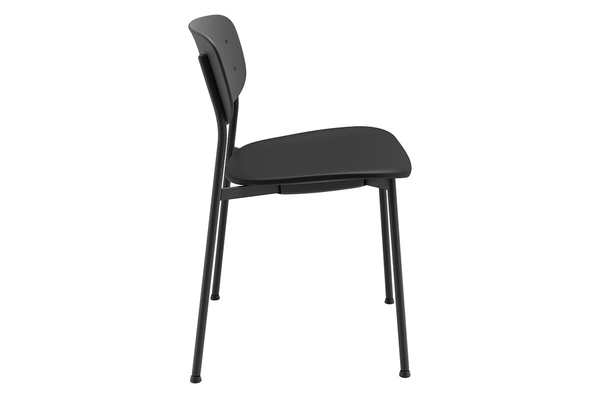 Wilma 4 Leg Chair - Modern Synthetic Leather Seat & Black Back - Perfect for Office, Dining Room, or Home Decor