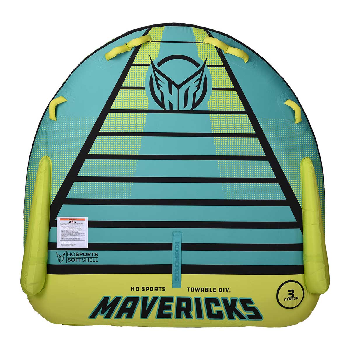 HO Mavericks 3-Person Towable Tube - Heavy Duty Inflatable Water Tube for Boating, Lakes & Rivers - Fun Summer Activity for Families & Friends