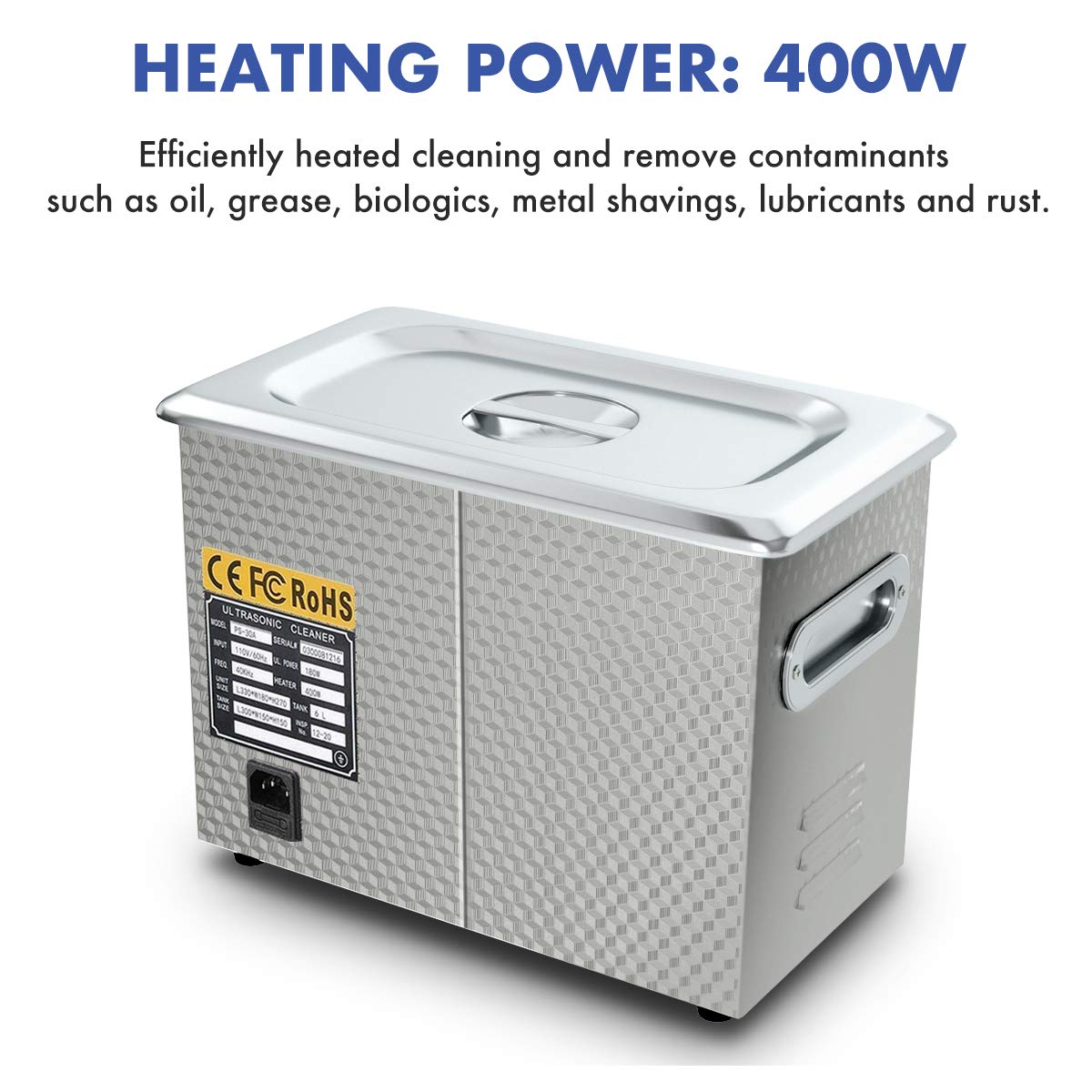 Professional 6L Ultrasonic Parts Cleaner with Heater & Timer - Efficient Carburetor, Injector, Jewelry, Brass & Gun Cleaning with Basket - Ideal for Automotive Repair, Jewelry Care & Firearm Maintenance - DAREFLOW
