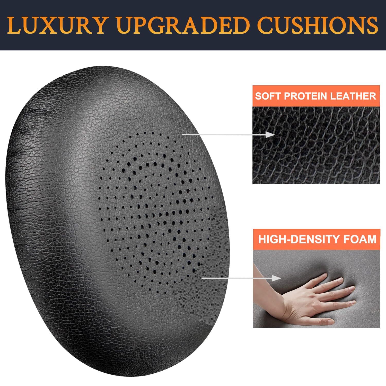 SOULWIT Replacement Ear Pads for Jabra Evolve2 30 Headset - Soft Protein Leather Earpad Cushions with High-Density Memory Foam (Black) - Perfect for Office, Gaming & Long Work Sessions