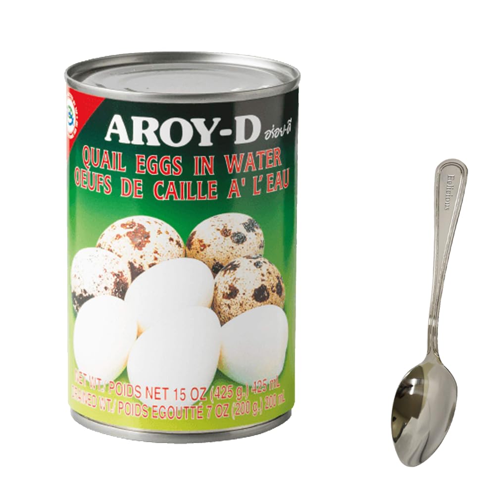 Aroy-D Quail Eggs in Brine 15oz (6-Pack) - Premium Canned Quail Eggs for Salads, Ramen & Asian Cuisine - Ready-to-Eat Protein Snack