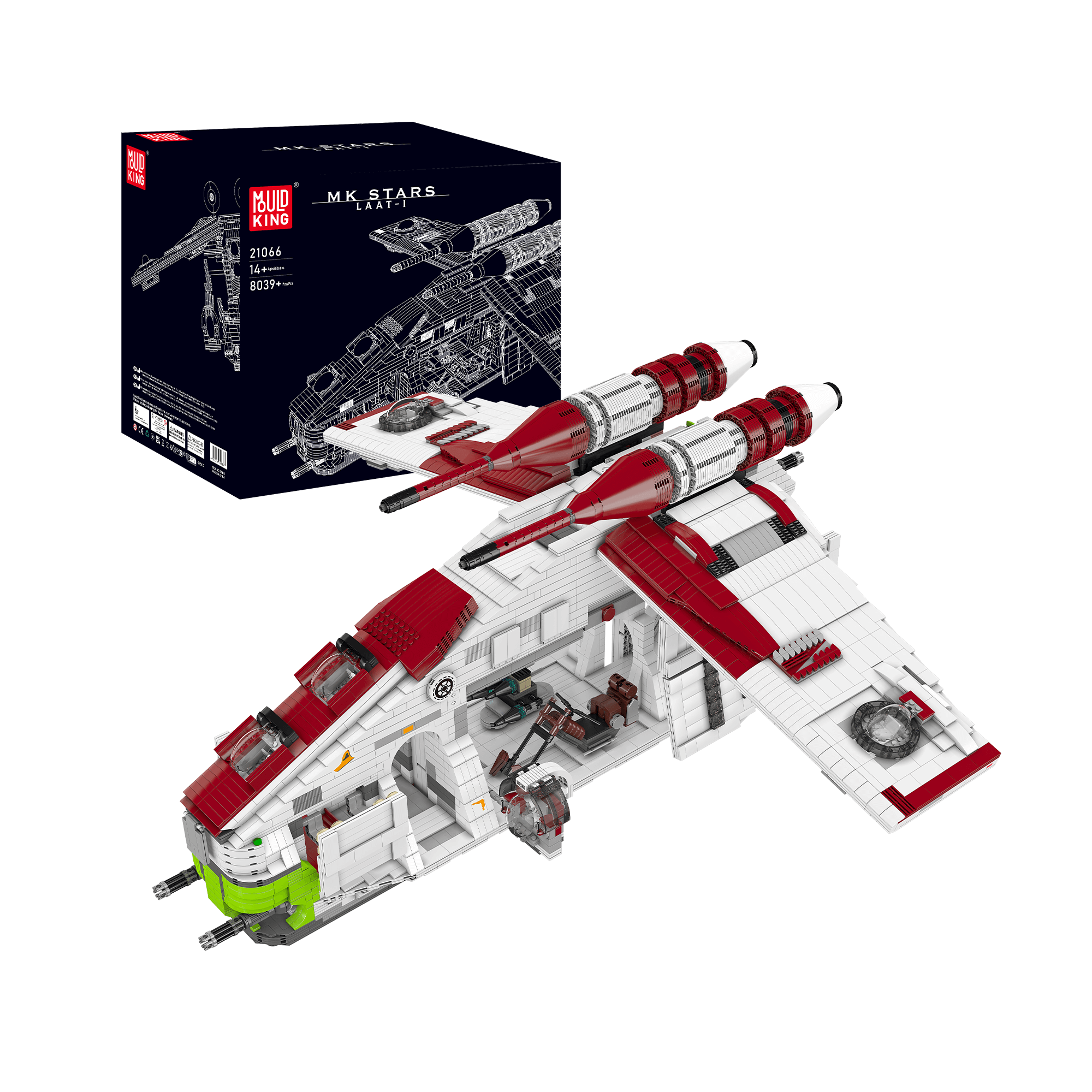 Mould King 21066 UCS Republic LAAT/I Gunship Building Set - 8039 Piece Star Wars Clone Wars Model Kit | Perfect for Collectors, Display & Gift Giving