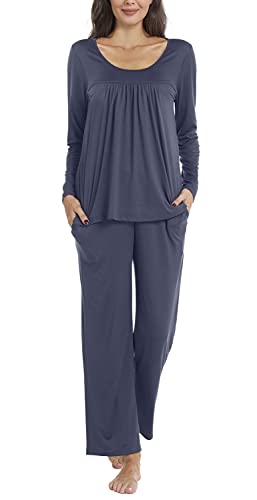 POPYOUNG Women's 2-Piece Fall Pajama Set - Soft Lounge Sleepwear with Pockets for Cozy Nights | Perfect for Sleeping, Lounging & Relaxing at Home