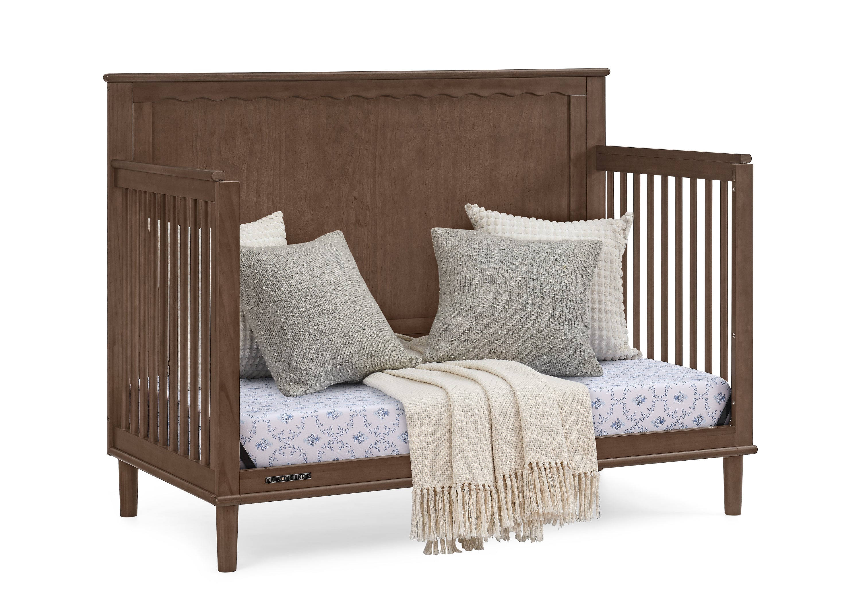 Penelope 6-in-1 Convertible Baby Crib - Toddler Bed with Mattress | Nursery Furniture for Boys & Girls | Perfect for Small Spaces & Growing Families