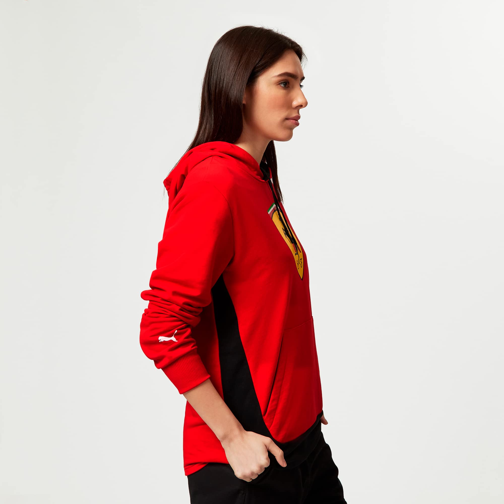 PUMA Scuderia Ferrari Shield Hoody for Men - Lightweight Fleece Pullover Hoodie with Logo - Perfect for Casual Wear, Gym & Sports Fans