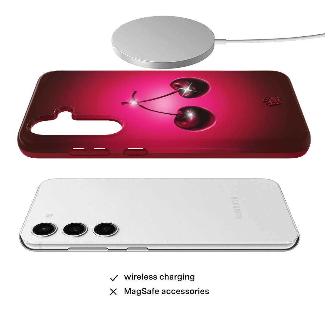 Samsung Galaxy Phone Case with Black Cherry Crystal Design - Elegant & Protective Cover for Everyday Use, Work, and Travel