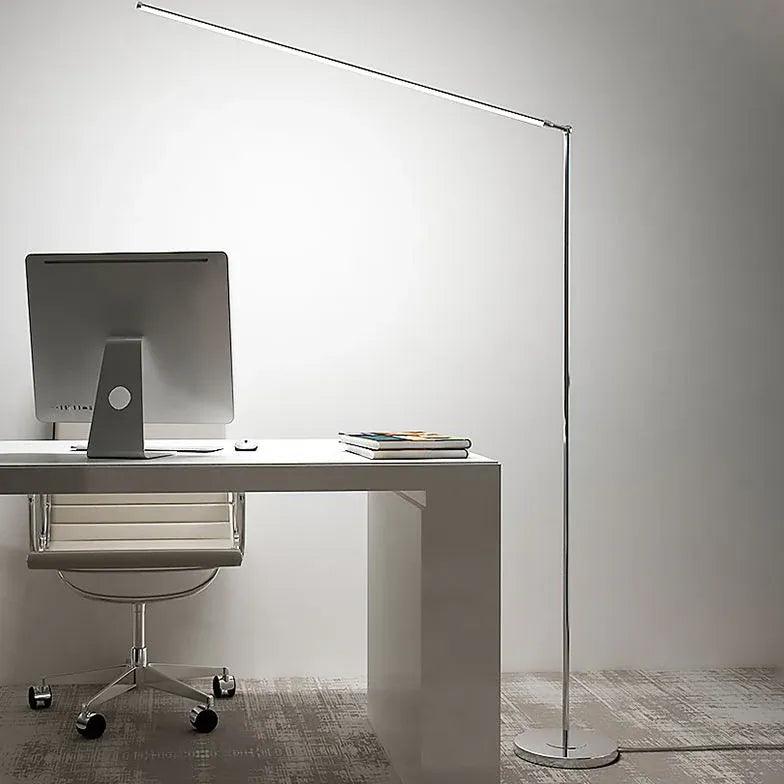 Sleek Adjustable Arm Minimalist Floor Lamp - Modern Reading Light for Living Room, Bedroom & Office - Dimmable LED Standing Lamp for Home Decor