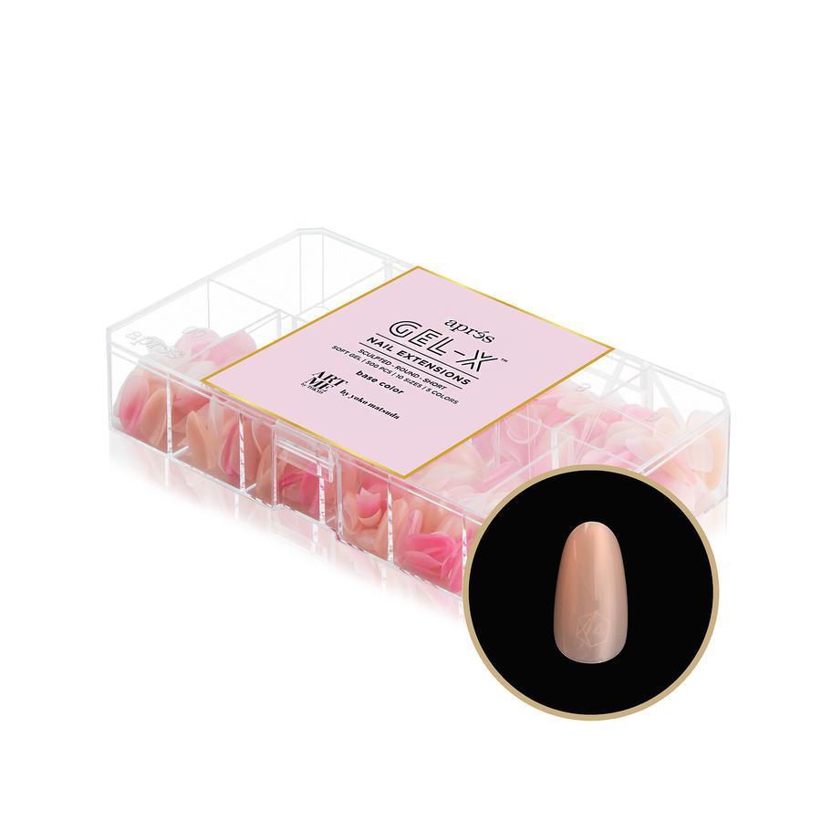 Apres Artme By Yoko X Apres Gel X Tips - Short Sculpted Round Nail Tips with Base Color - Perfect for DIY Manicures, Nail Art & Salon Use