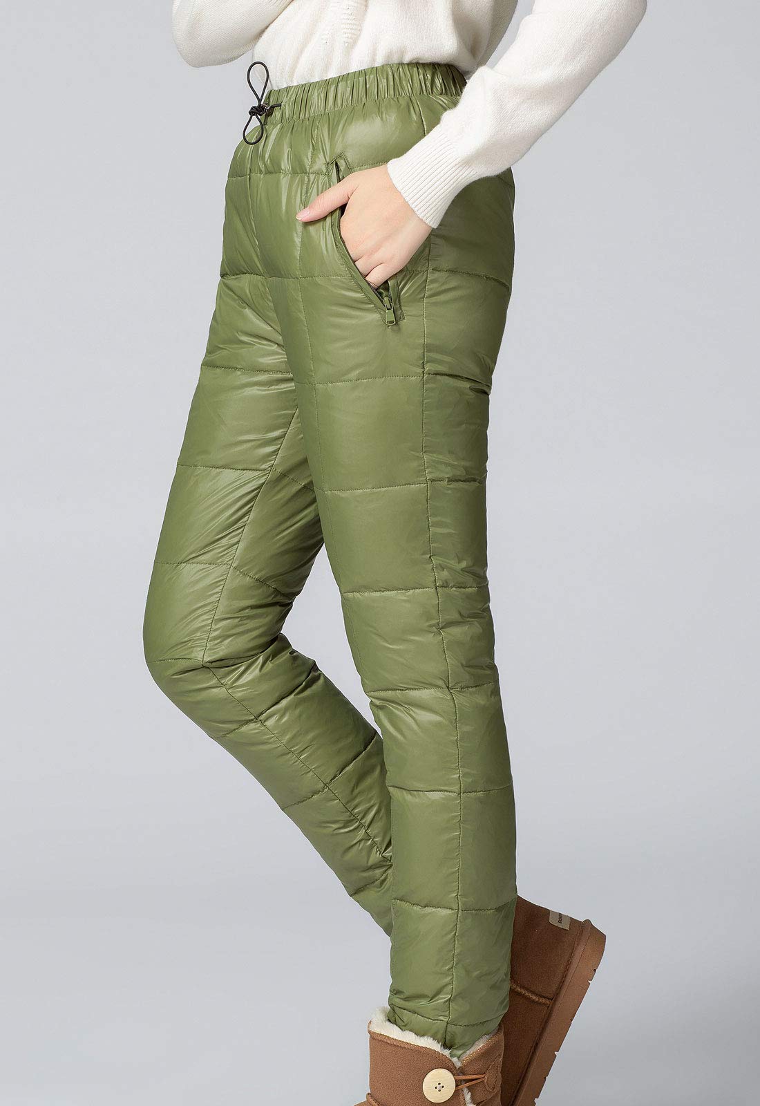 Flygo Women's Packable Winter Warm Snow Pants - Waterproof Insulated Ski Trousers with Utility Pockets for Cold Weather | Perfect for Skiing, Snowboarding & Outdoor Winter Activities