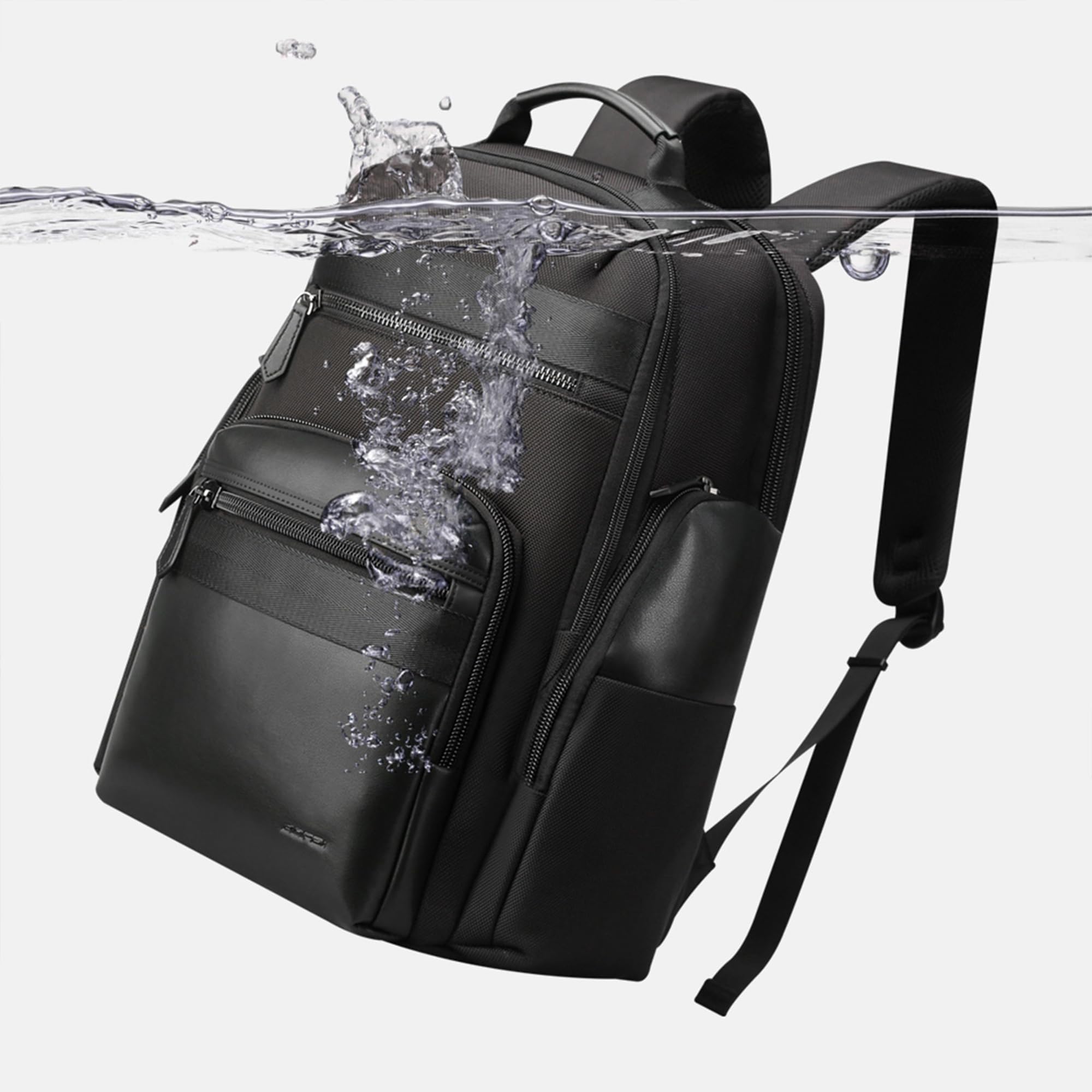 BOPai 30L Water-Resistant Travel Backpack for Men - USB Charging Business Laptop Backpack with 15.6 Inch Laptop Compartment - Durable Black Rucksack for Work, Commuting & Outdoor Adventures