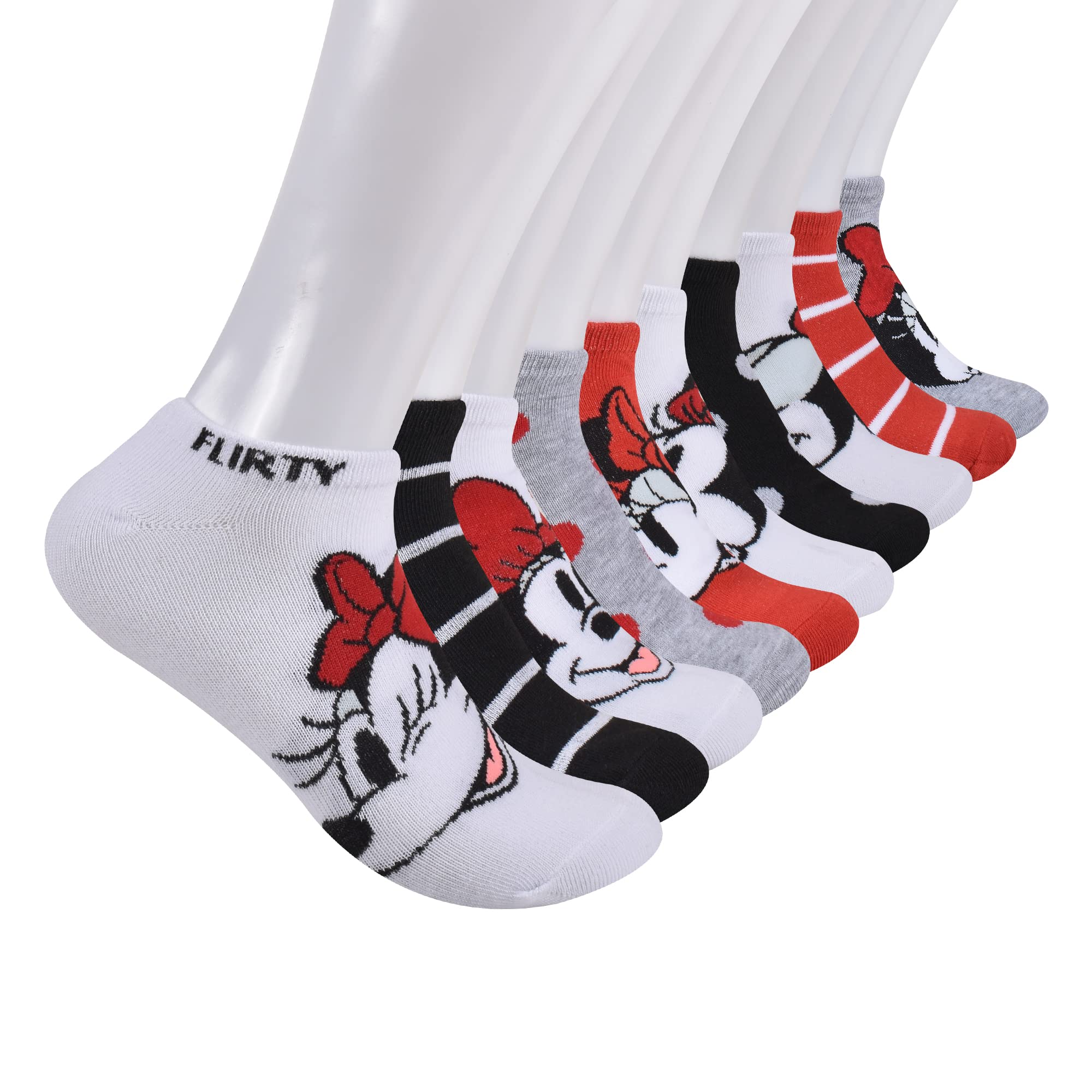 Minnie Mouse No Show Socks for Women - Cute Disney Ankle Socks for Sneakers, Flats & Loafers - Perfect for Workouts, Casual Wear & Everyday Comfort