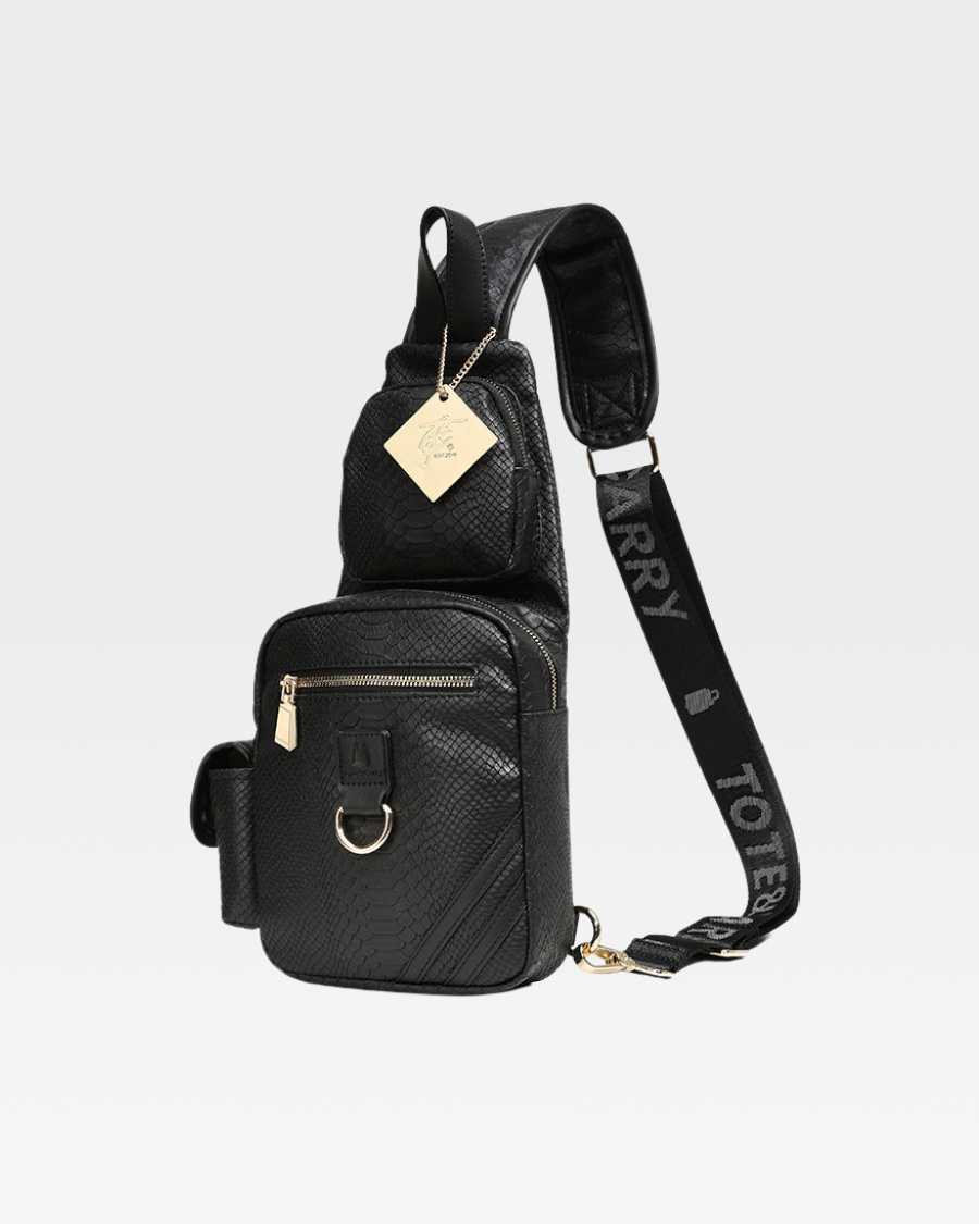 Apollo 1 Tear Drop Crossbody Bag for Women - Stylish Black Leather Shoulder Purse | Perfect for Travel, Shopping & Everyday Use