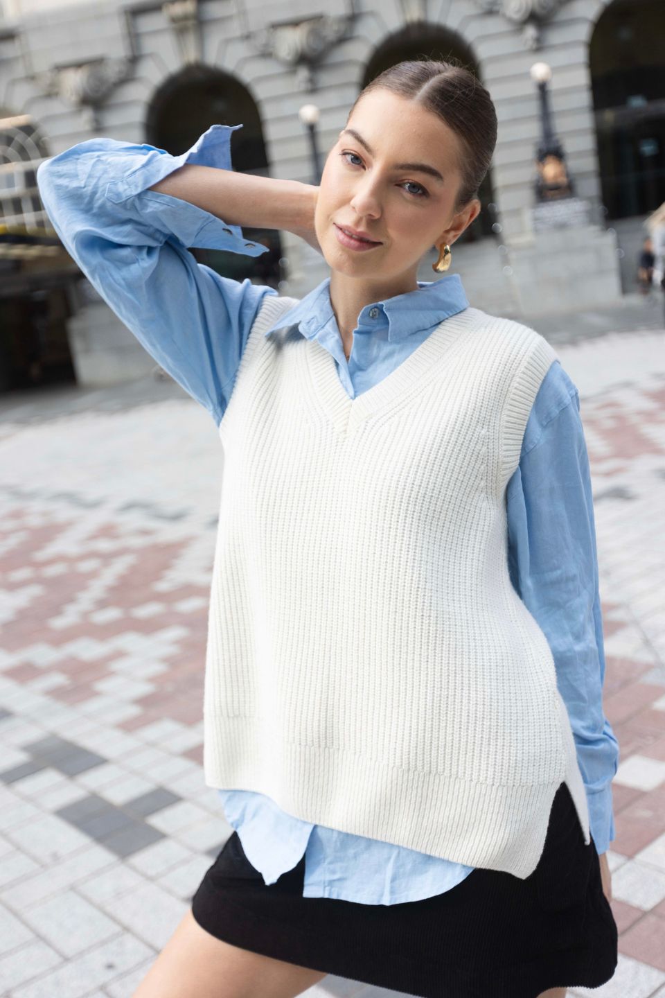 Everyday Ivory Knit Vest for Women - Soft Comfortable Lightweight Layering Piece - Perfect for Office, Casual Outfits & Fall Fashion