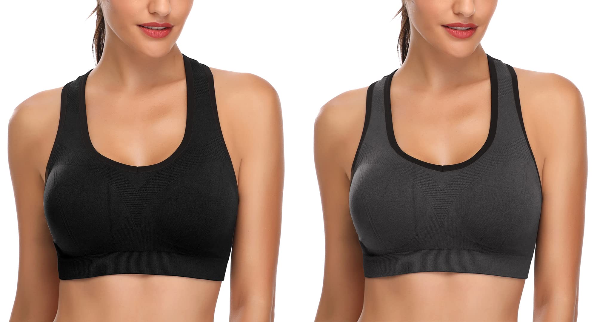 MIRITY Women's High Impact Racerback Sports Bra - Supportive Workout Gym Activewear for Running, Yoga & Fitness Training