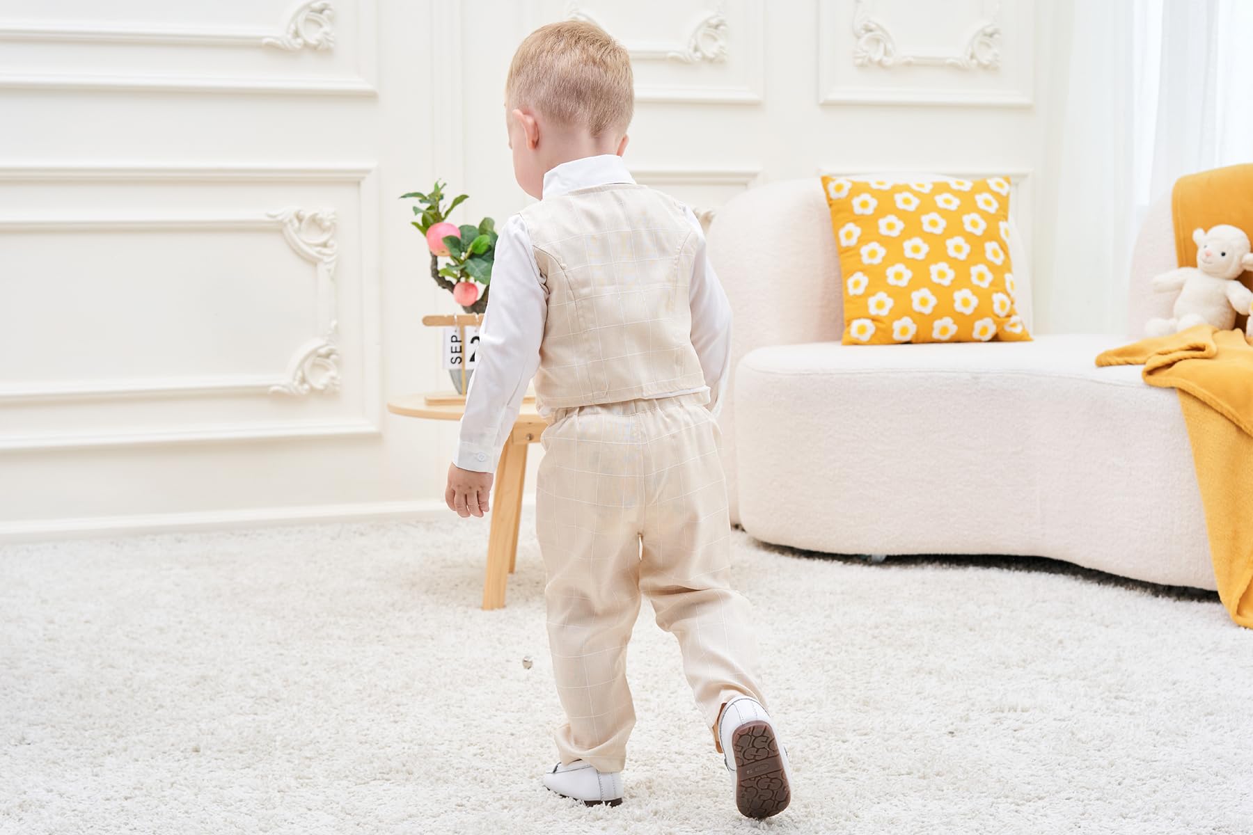 ARTMINE Toddler Boys Formal Suit Set - Wedding Dress Shirt, Bow Tie, Vest & Pants for Special Occasions | Perfect for Weddings, Parties & Family Photos