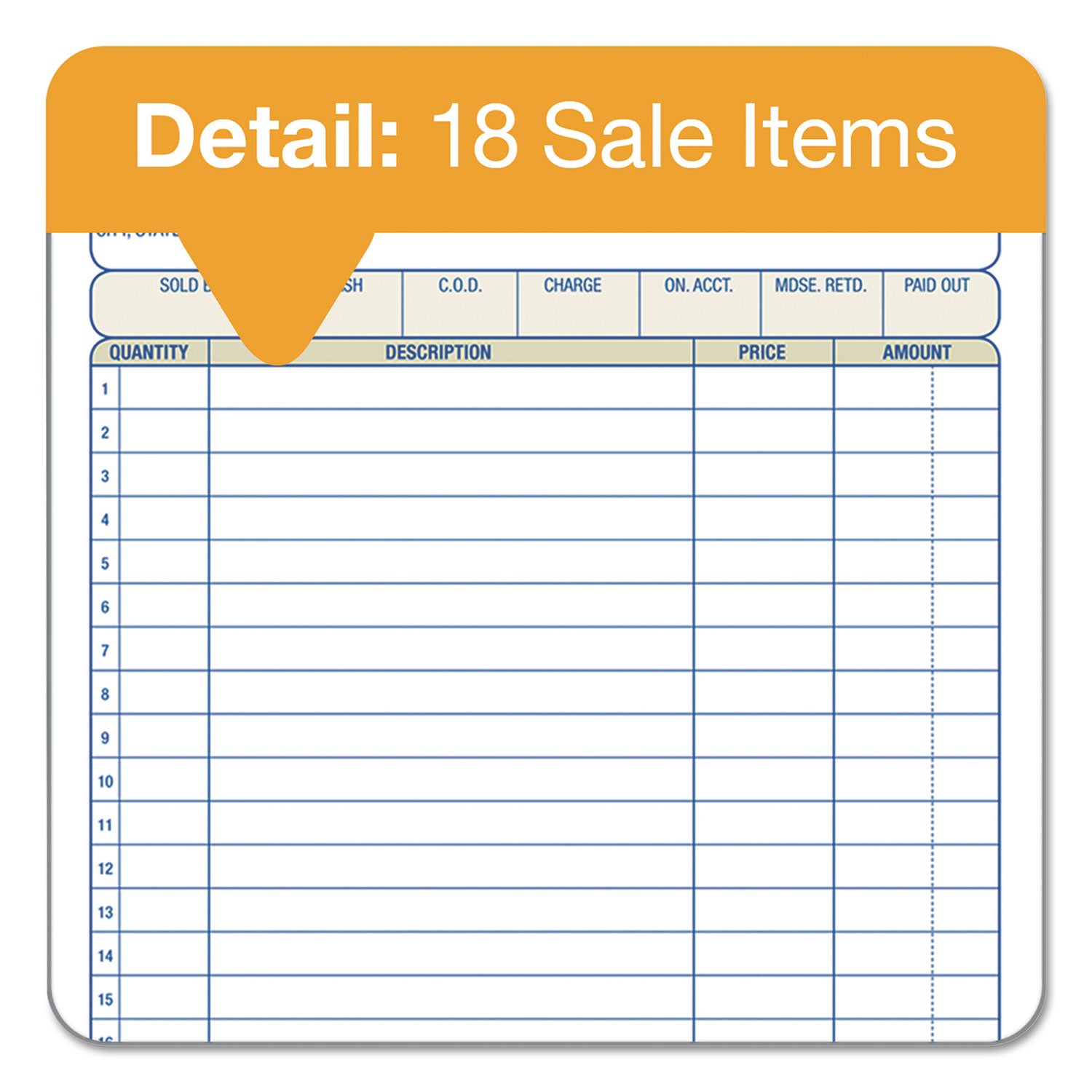 Adams® Multipart Sales Order Pad - 2-Part Carbonless, 18 Lines, 5.56