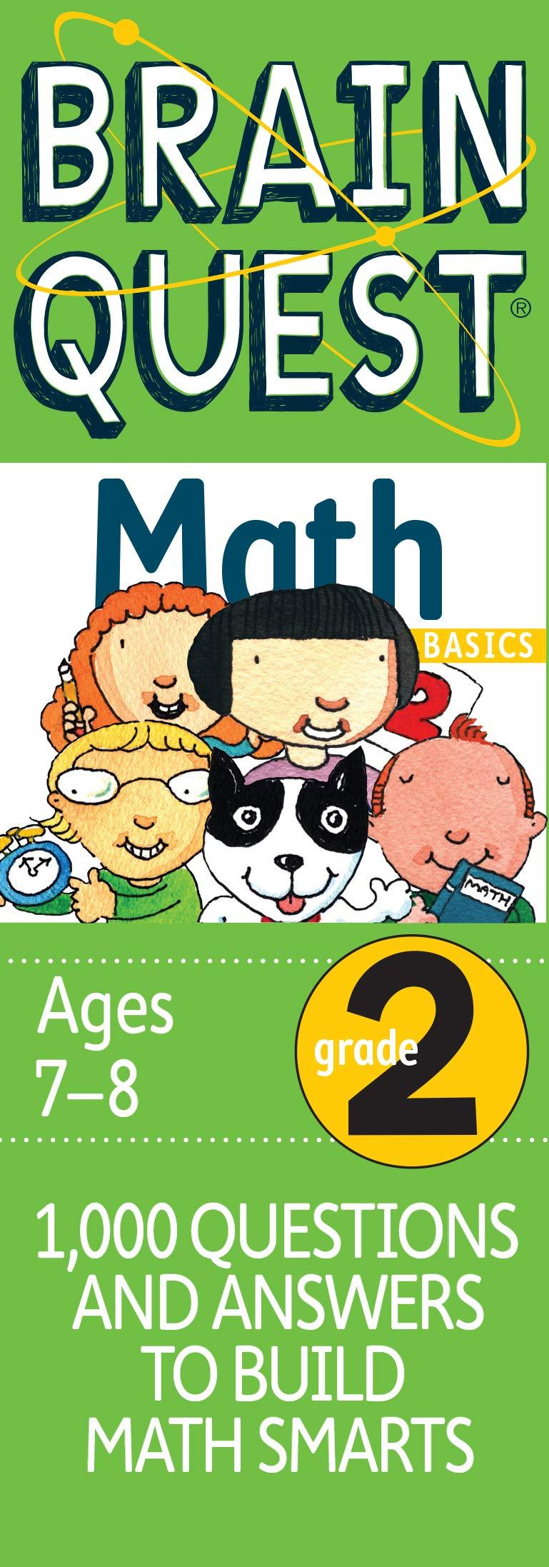 Brain Quest Math Grade 2 - 1000 Questions & Answers to Build Math Skills | Elementary School Learning Activities & Homeschool Practice