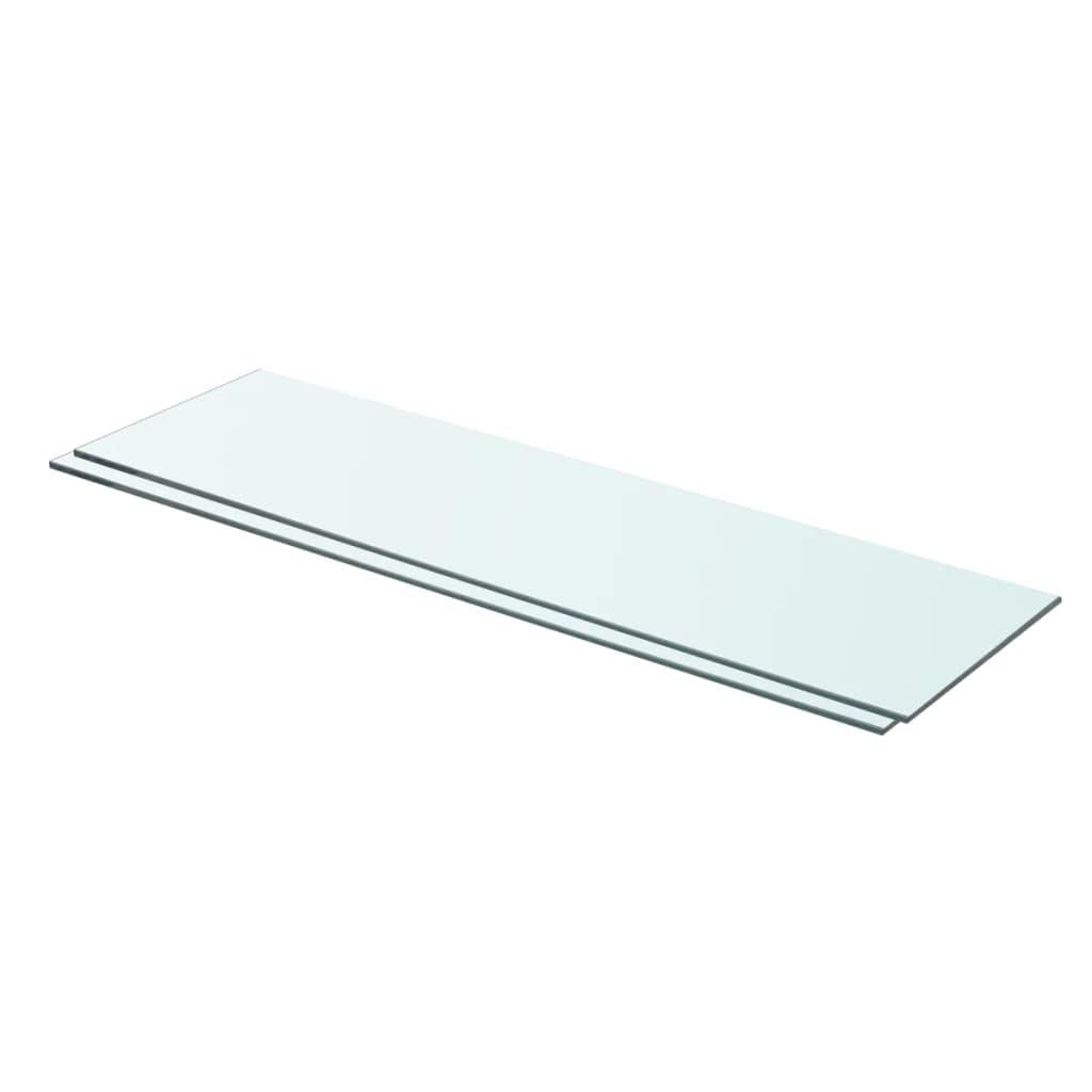 2 Pack Square Wall Shelves - Clear Glass Panel Display Shelves for Bedroom, Bathroom, Living Room & Kitchen - 27.6