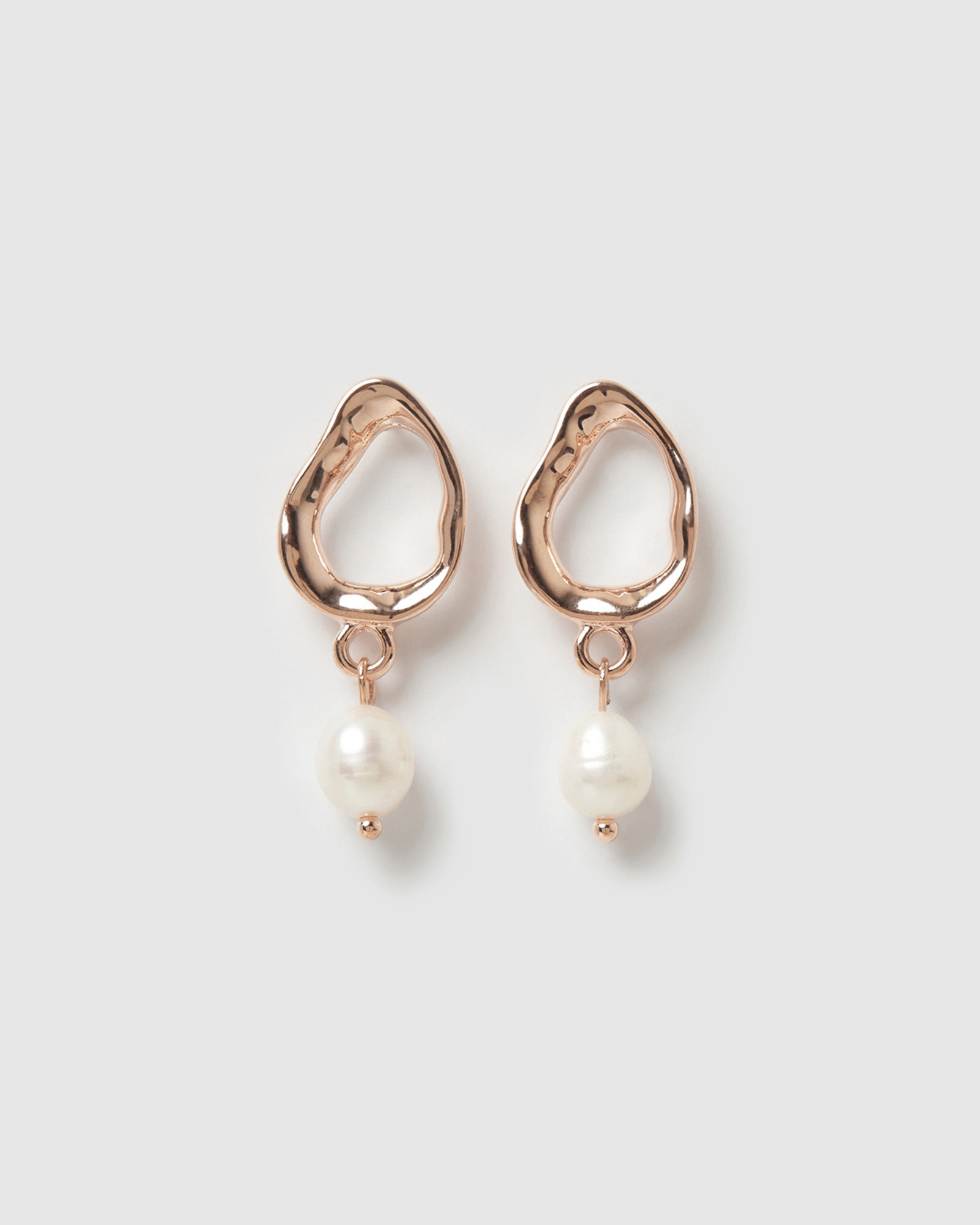 Izoa Forbidden Earrings - Rose Gold Freshwater Pearl Dangle Earrings for Women | Elegant Jewelry Gift for Weddings, Parties & Special Occasions