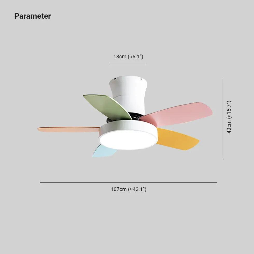 Stylish 5-Blade Multi-Color Ceiling Fan with LED Light - Perfect for Bedroom, Living Room & Home Office (Remote Control Included)