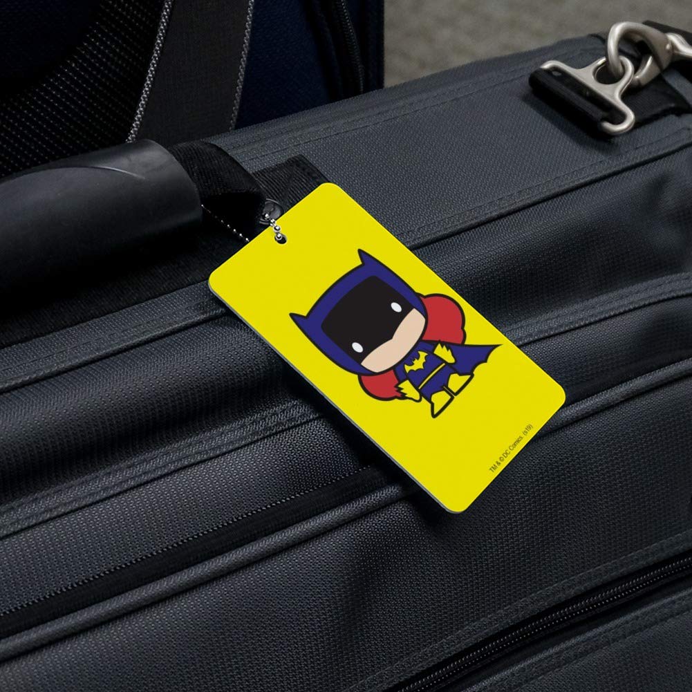 Batman & Batgirl Cute Chibi Character Luggage Tag - Durable Suitcase ID Tag for Travel Bags - Perfect for Carry-Ons, Backpacks & Kids' Luggage Identification