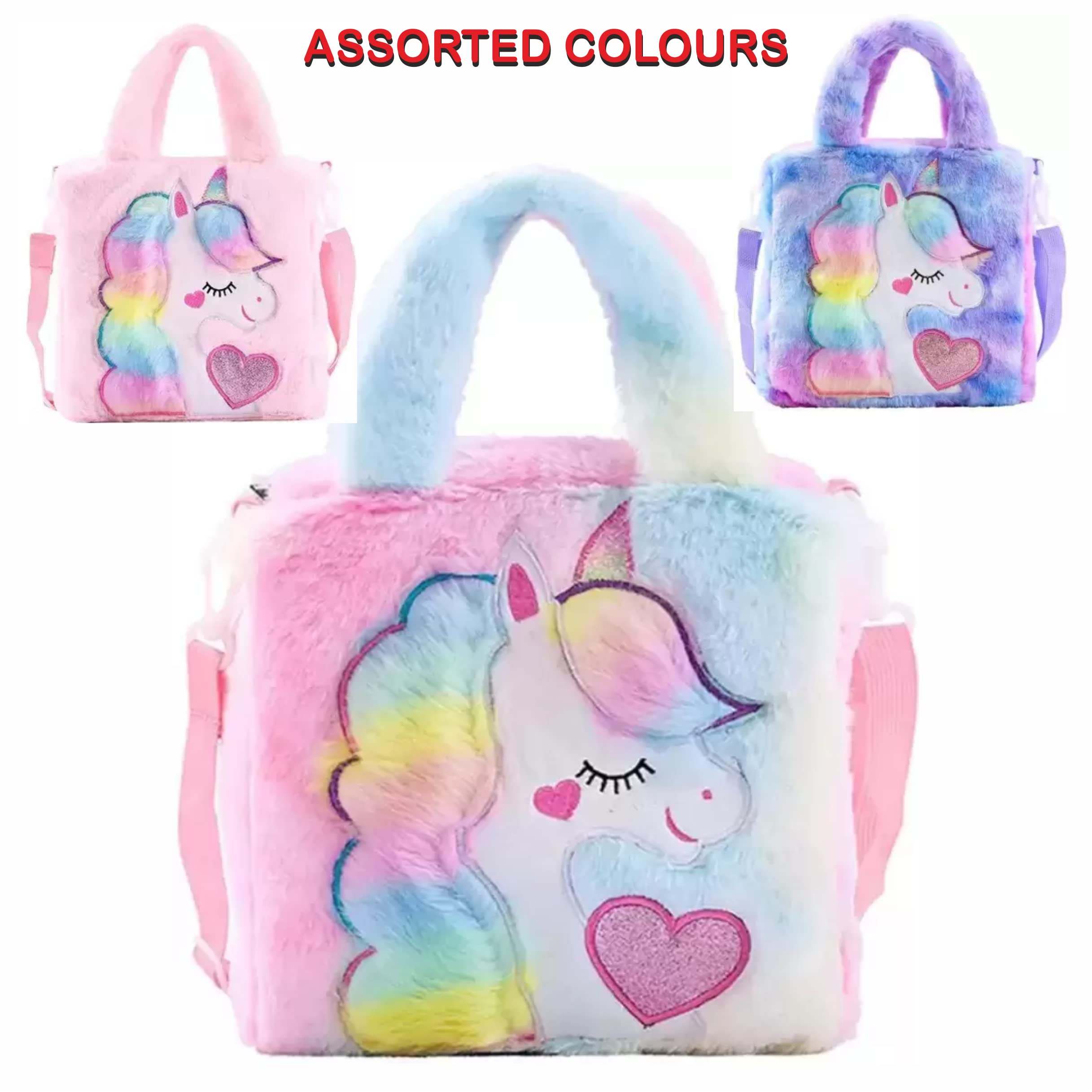 **Stylish Unicorn Shoulder Bag for Girls - Cute Fur Sling Bag, Easy to Carry, Perfect Birthday Gift & School Accessory - Ideal for School, Travel & Everyday Use**