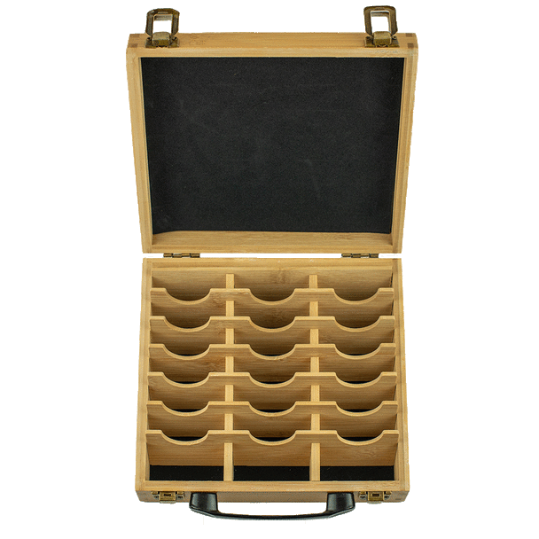 Professional Bamboo Clipper Blade Box for Dog Groomers - Holds Standard & Wide Blades - Perfect for Pet Salon Storage & Mobile Grooming