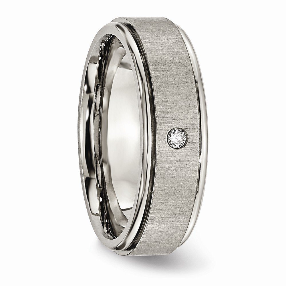 Premium Solid Titanium Men's Wedding Band Ring - Matte Brushed Finish with 0.05ct Diamond Accents - Durable & Hypoallergenic for Everyday Wear - Perfect for Weddings, Anniversaries & Special Occasions