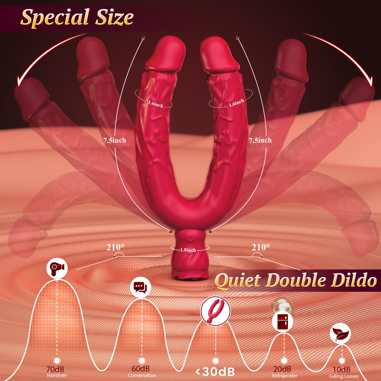 Premium Double-Ended Dildo for Couples - 10 Vibration Modes G-Spot & Anal Stimulation, Realistic Strapless Strap-On for Lesbian & Pegging Play | Sensual Adult Toy for Women & LGBTQ+ (Perfect for Couples' Play & Solo Exploration)