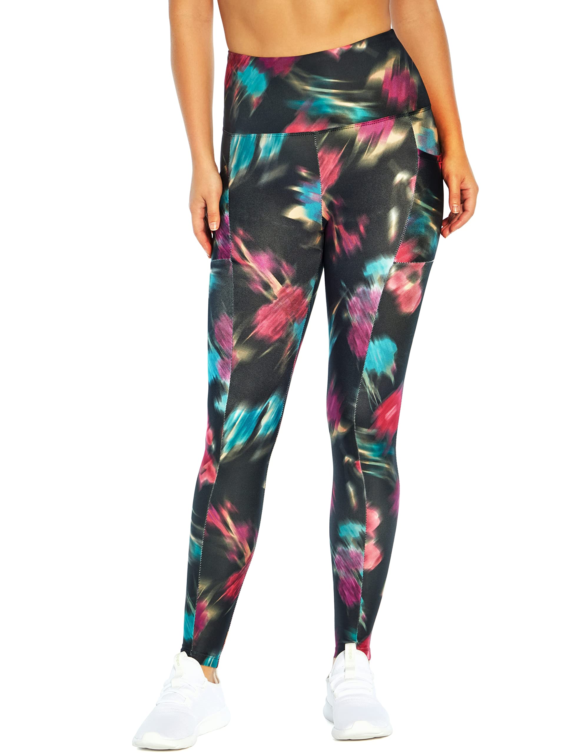 Bally Total Fitness Women's High Rise Tummy Control Leggings with Pockets - Workout, Yoga & Running Compression Pants for Women