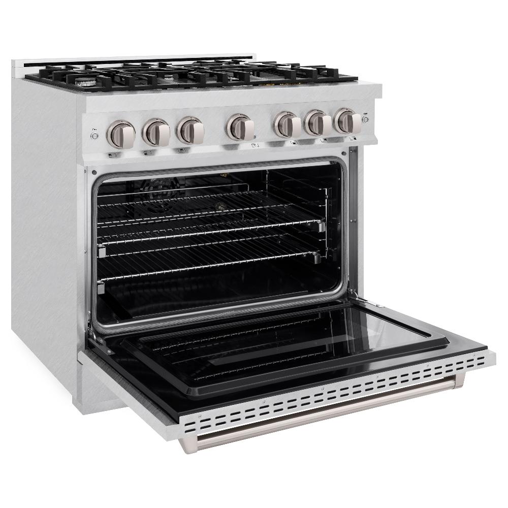 ZLINE 36 Inch 5.2 Cu. Ft. Classic Gas Range with 6 Burner Cooktop & Convection Gas Oven - Satin Stainless Steel (CGRS 36) | Professional Kitchen Appliance for Home Chefs & Cooking Enthusiasts