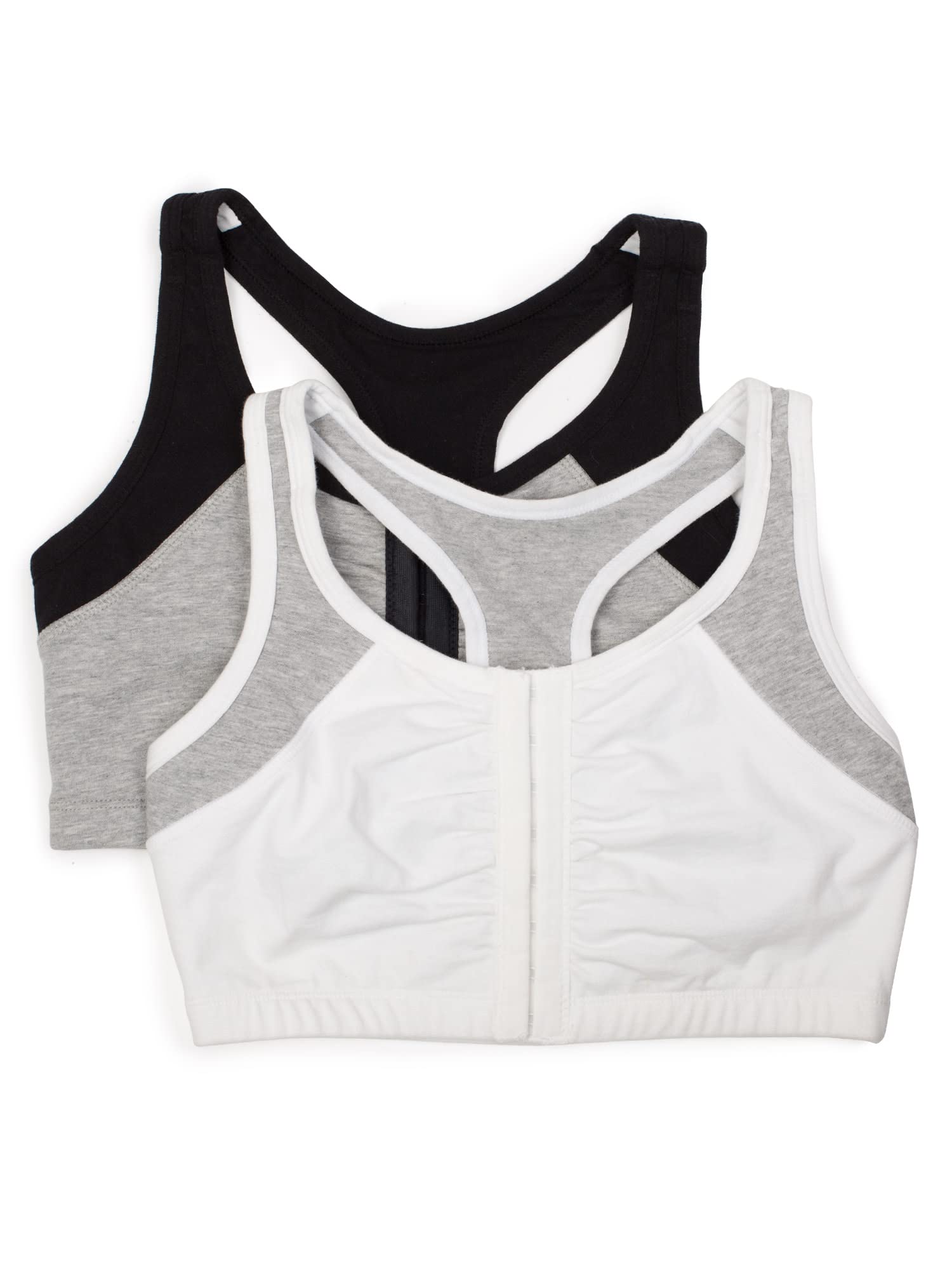 Fruit of the Loom Women's Front Close Built-Up Sports Bra - Comfortable Support for Yoga, Running & Gym Workouts