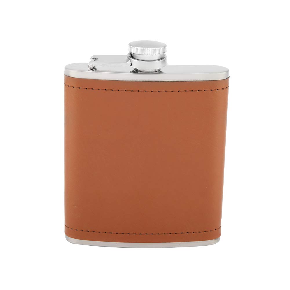 Premium Stainless Steel Hip Flask with Faux Leather Wrap - Portable Whiskey & Liquor Flask Set with Funnel - Perfect for Outdoor Adventures, Camping, Travel & Gifts