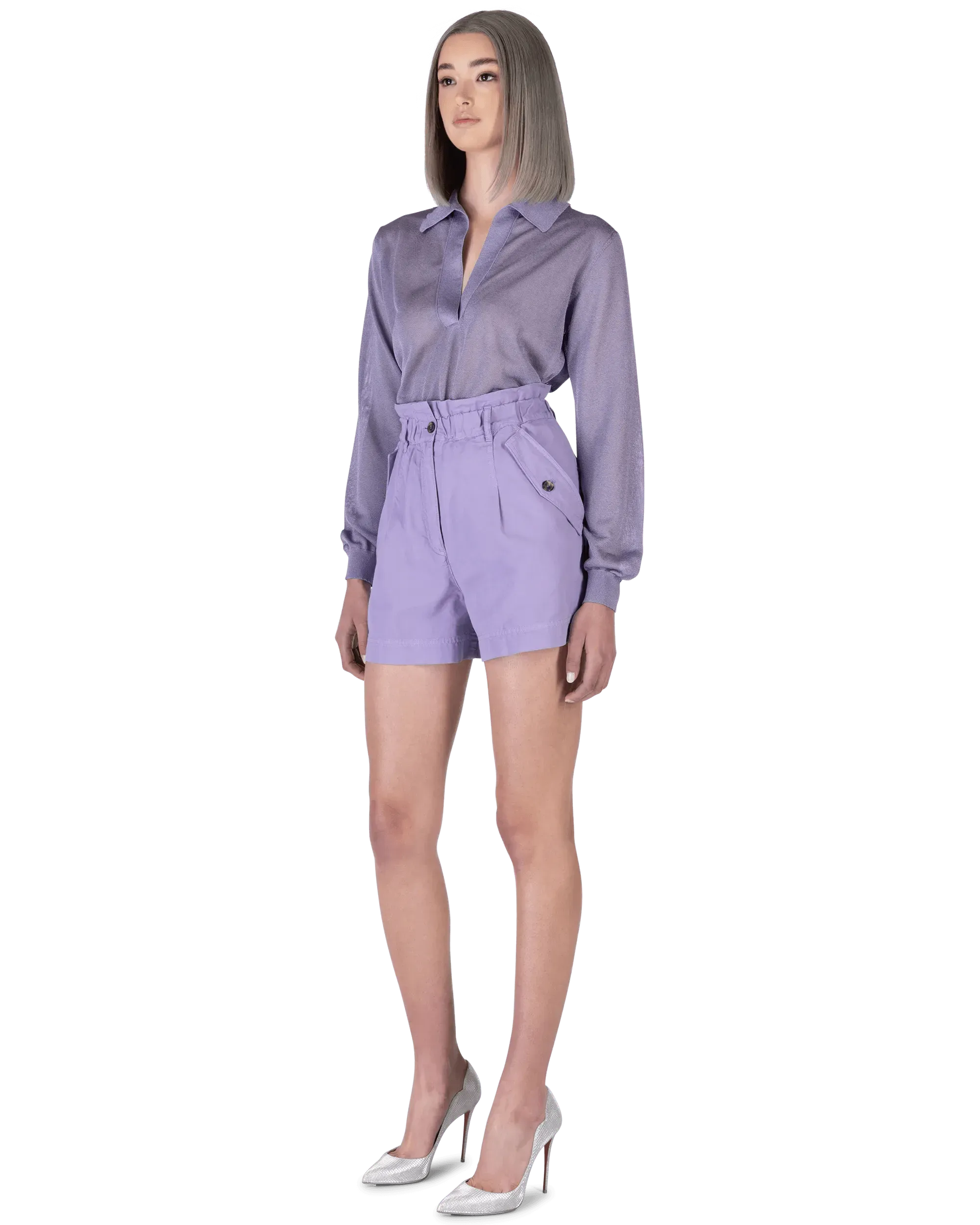 Stylish Paperbag Waist Cotton Shorts for Women - High Waisted Summer Casual Shorts with Drawstring - Perfect for Beach, Vacation & Everyday Wear