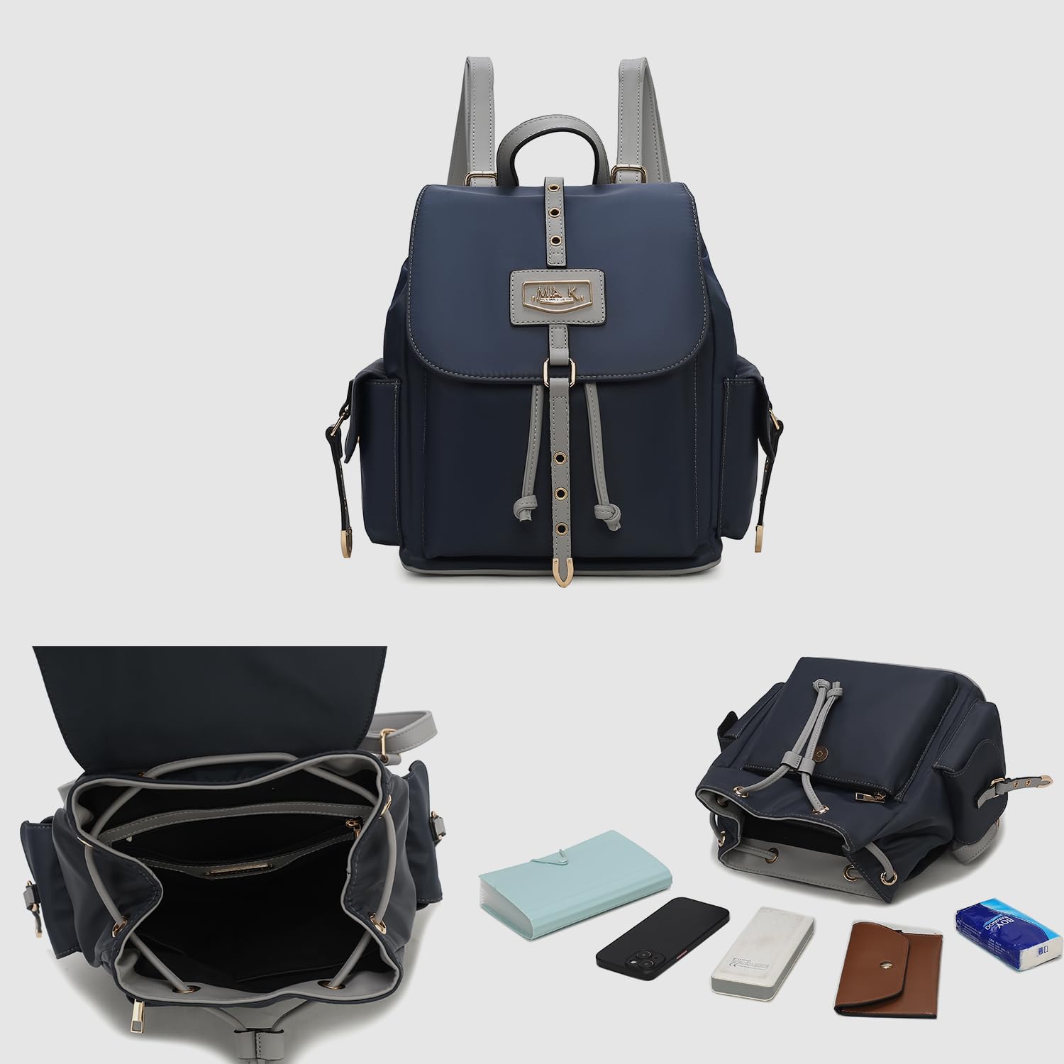 MKF Collection Women's Travel Backpack - Lightweight Nylon Carry On Backpack with Top Handle, Roomy Daypack for Work & Weekend Getaways - Perfect for Business Trips, Commuting & Airplane Travel