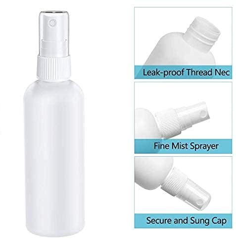 RK Fine Mist Plastic Spray Bottle - 200ml Refillable Pump Dispenser for Perfume, Aromatherapy & Liquids (Pack of 2, White) | Perfect for Travel, Home & Salon Use