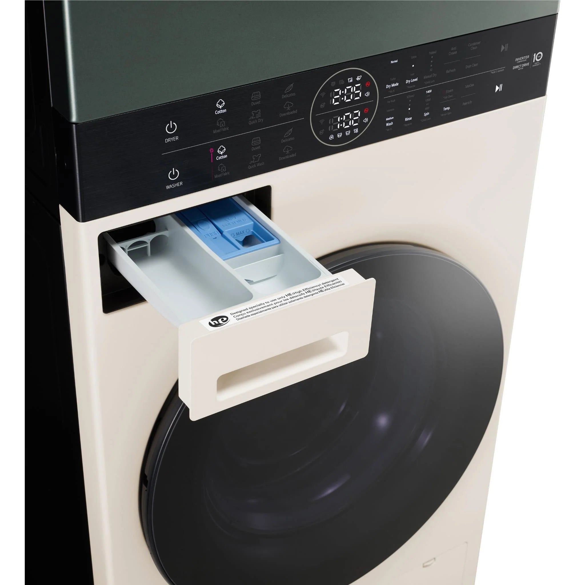 LG 12kg WashTower™ All-In-One Stacked Washer Dryer Combo - Forest Green & Beige (WWT1209FGB) | Space-Saving Laundry Solution for Apartments & Small Homes