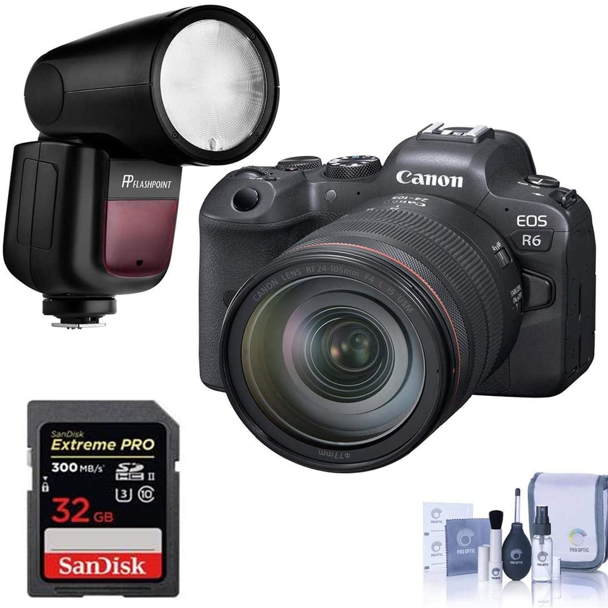 Canon EOS R6 Full Frame Mirrorless Camera with RF 24-105mm f/4L IS USM Lens & Speedlite Flash Bundle - Professional Photography, Vlogging & Travel Shooting