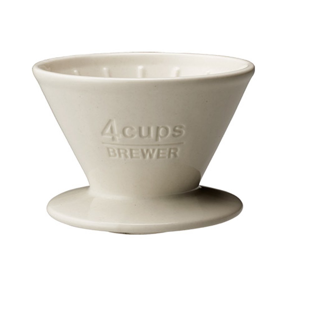 KINTO 27631 SCS Porcelain Coffee Brewer - 4 Cup Capacity, Dishwasher Safe, White - Perfect for Home, Office & Specialty Coffee Brewing