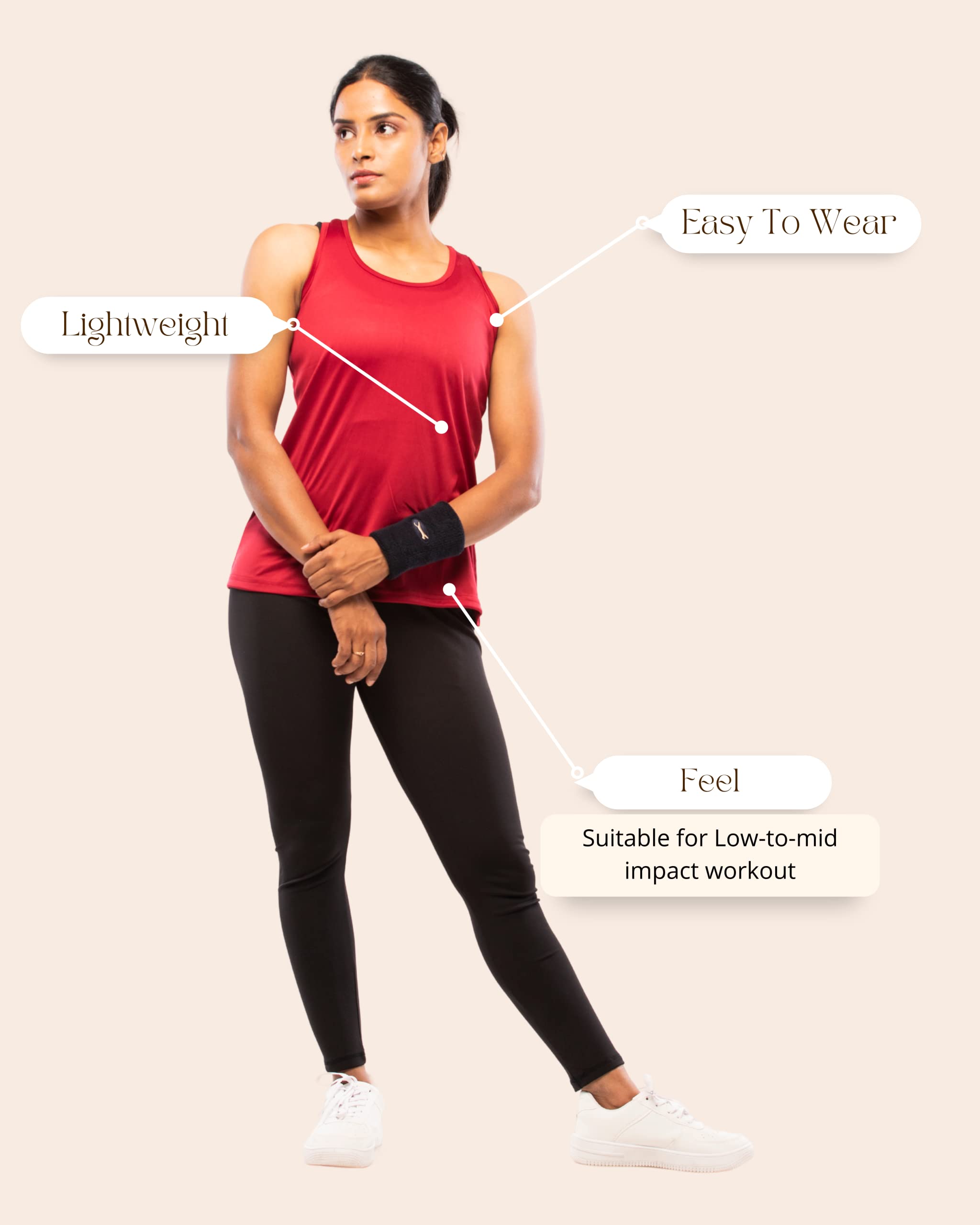 LAPPEN Women's Slim Fit Lycra Spandex Tank Top - Round Neck Sleeveless Workout Shirt, Stretchable Racerback Activewear for Running, Gym & Sports | Perfect for Yoga, Fitness Training & Casual Wear