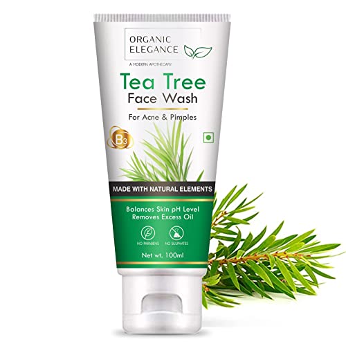 Organic Tea Tree Face Wash for Men & Women – Oil Control, Deep Cleansing, Brightening | 100% Natural, Paraben & Sulfate Free – 100g | Daily Skincare for Acne-Prone & Oily Skin
