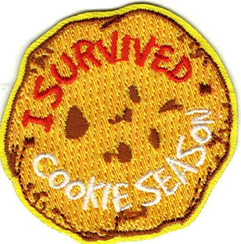 I SURVIVED COOKIE SEASON Iron On Patch for Girl Scouts - Baking Themed Embroidered Badge for Uniforms, Vests & Backpacks - Perfect for Girl Scout Cookie Sales & Baking Events