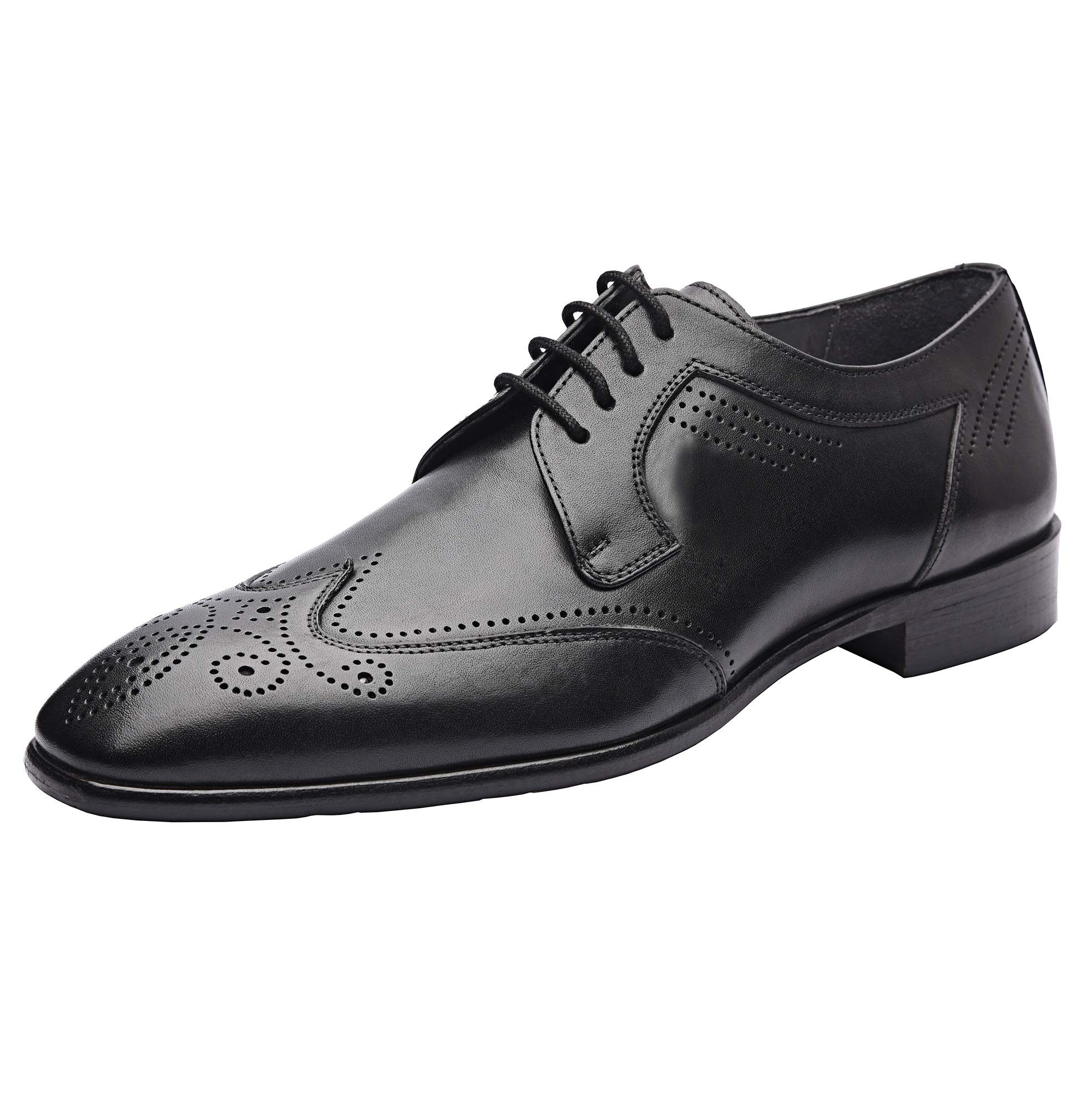 ALLONSI Genuine Leather Wingtip Oxford Dress Shoes for Men - Handcrafted Business Formal Shoes with Lightweight Sole for Work, Office & Special Occasions | Premium Quality & Everyday Comfort