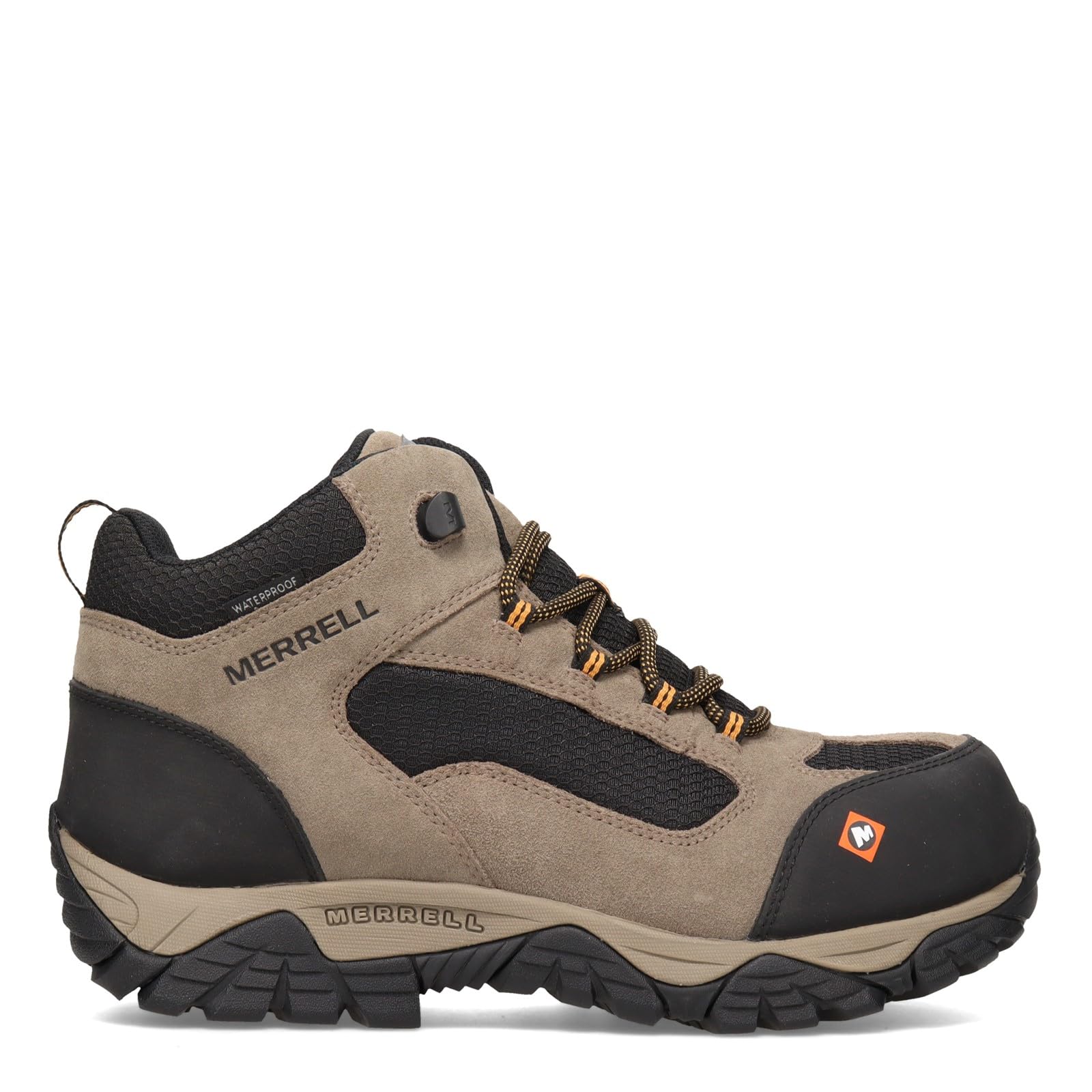 Merrell Moab Onset Mid Waterproof Composite Toe Work Boots for Men - Durable Construction & Hiking Shoes for Outdoor Jobs, Worksites & Rough Terrain