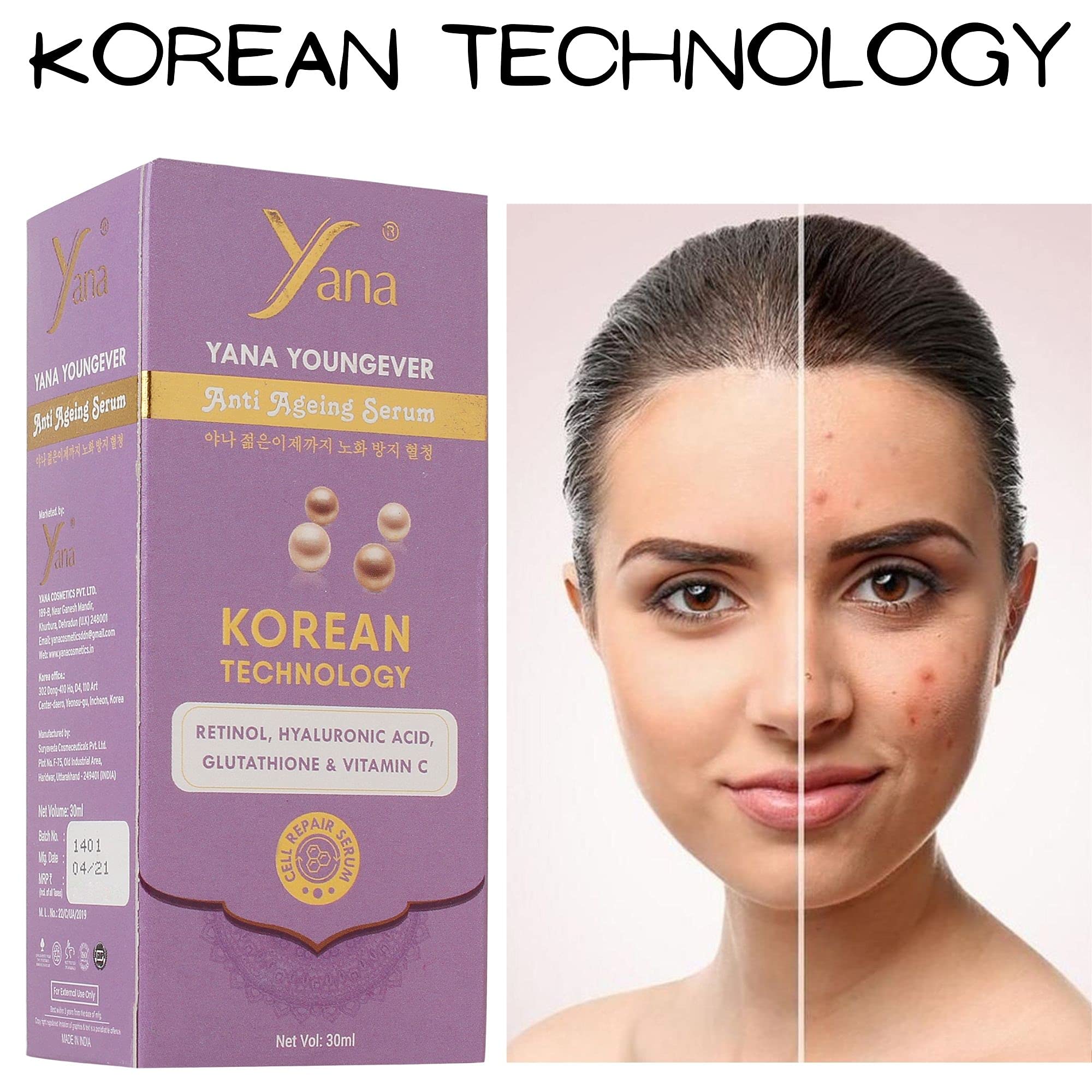YANA YOUNGEVER Anti-Aging Serum Spray Cream with Korean Technology - Hydrating Facial Moisturizer for Oily Skin Women | Perfect for Daily Skincare Routine & On-The-Go Refreshment