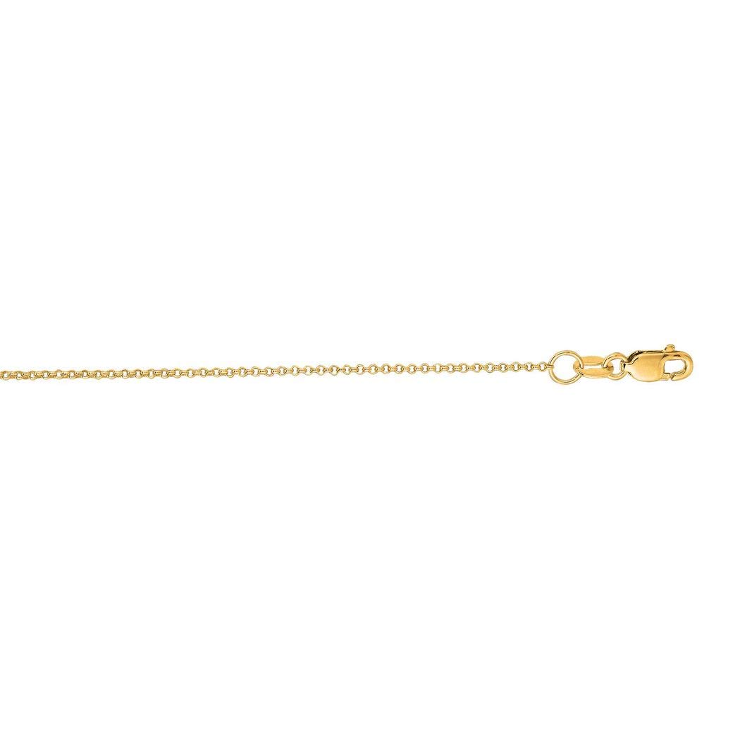 14K Yellow Gold Sparkle Cut Rolo Chain Necklace for Women - 1.1mm, 2mm, 2.3mm Widths & 16-30 Inch Lengths - Elegant Jewelry Gift for Anniversary, Birthday, Valentine's Day