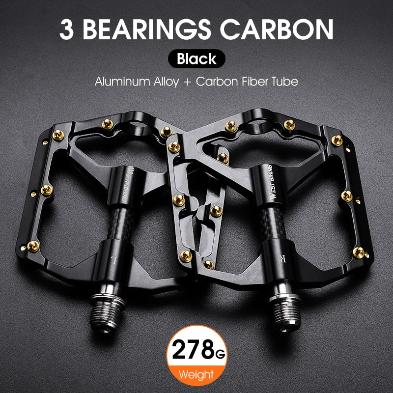 Premium 3-Bearing MTB Bike Pedals - Anti-Slip Ultralight Aluminum Platform Pedals for Mountain & Road Bicycles | Durable Cycling Accessories for Commuting, Trail Riding & Fitness Training