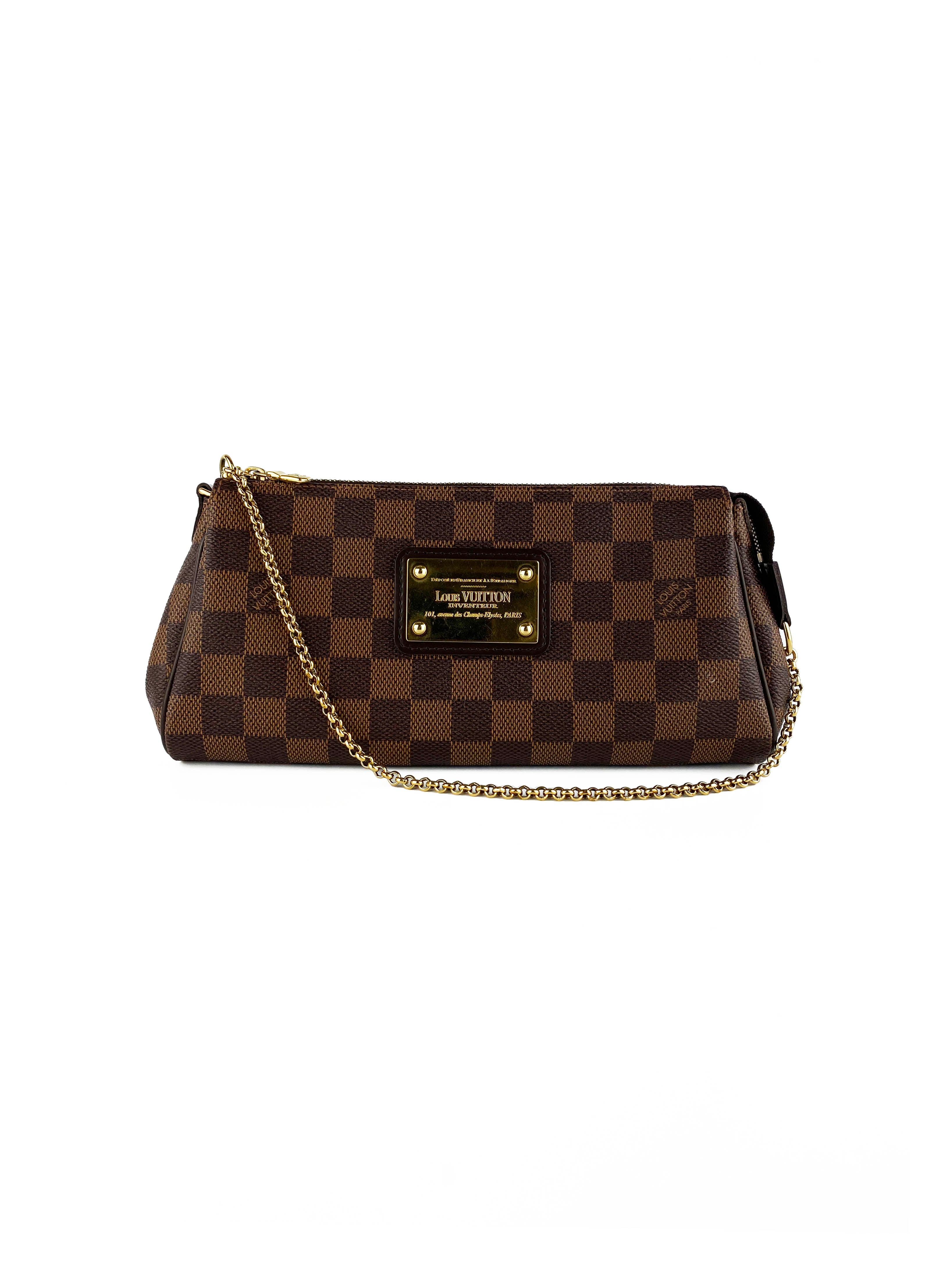 Authentic Louis Vuitton Eva Damier Ebene Crossbody Bag - Luxury Shoulder Purse for Women, Perfect for Date Night & Travel Accessories