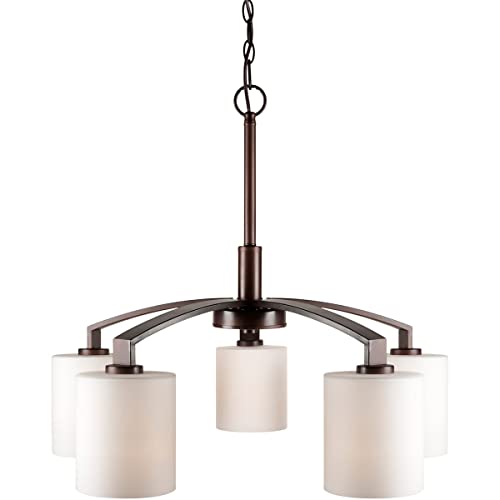 Forte 2683-05-32 5-Light Bronze Chandelier - Elegant Dining Room Lighting Fixture for Home Decor & Modern Interior Design