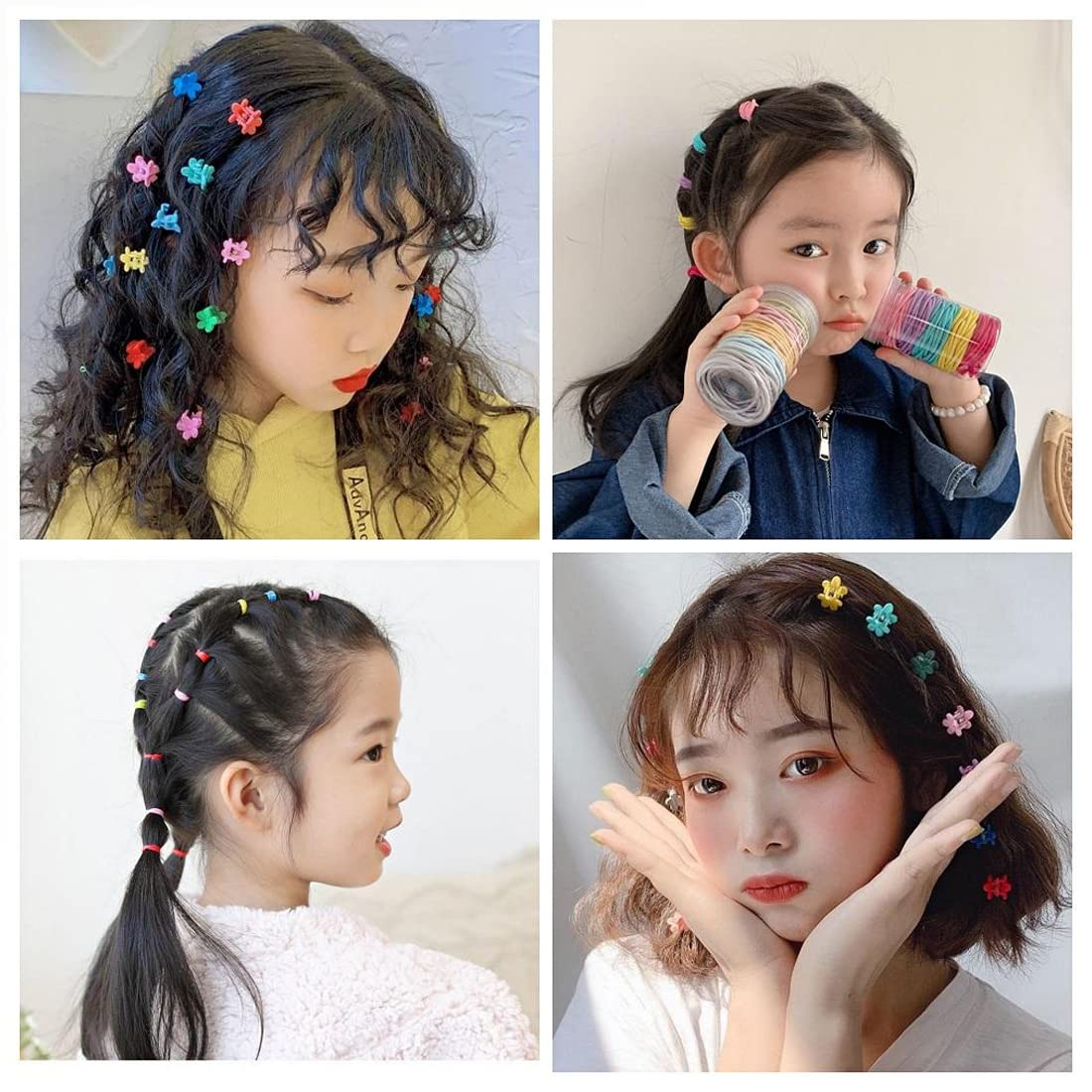 Melbees by Yellow Chimes Girls Hair Clips Set - Non-Slip Kids Hair Accessories with Rubber Bands, Cute Claw Clips & Hair Pins for Baby, Toddler & Teen - Perfect for School, Parties & Everyday Styling